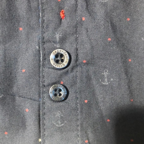 PaperDenim&Cloth Navy Blue Nautical button Down long sleeve shirt 100% Cotton - Picture 6 of 11